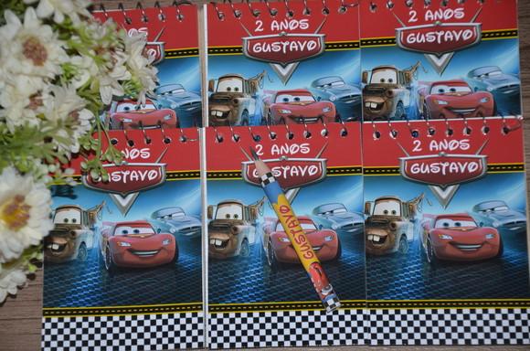 Bloquinho Personalizado com Lápis Carros Disney