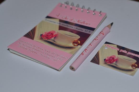 Bloquinho Personalizado com Lápis Chá de Mulheres