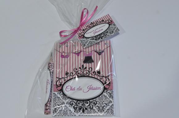 Bloquinho Personalizado com Lápis Chá de Lingerie