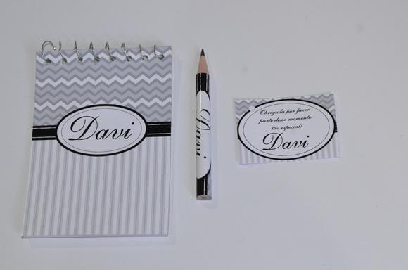Bloquinho Personalizado com Lápis Chevron