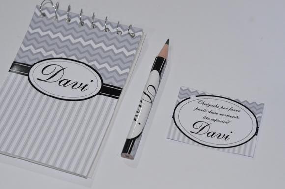 Bloquinho Personalizado com Lápis Chevron