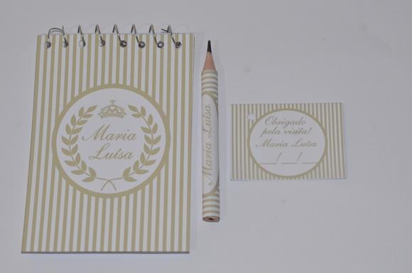 Bloquinho Personalizado com Lápis Coroa