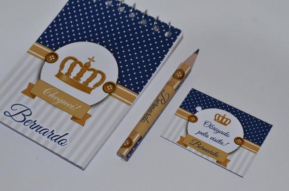 Bloquinho Personalizado com Lápis Coroa Atacado
