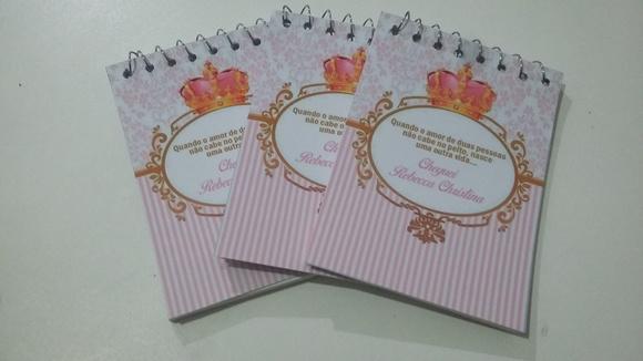 Bloquinho Personalizado com Lápis Coroa Princesa