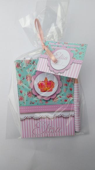 Bloquinho Personalizado com Lápis Coroa Princesa