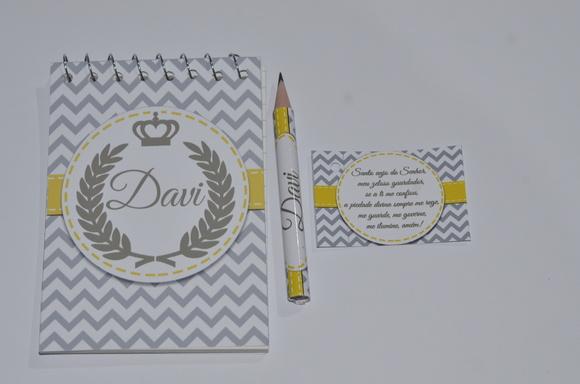 Bloquinho Personalizado com Lápis Coroa Principe