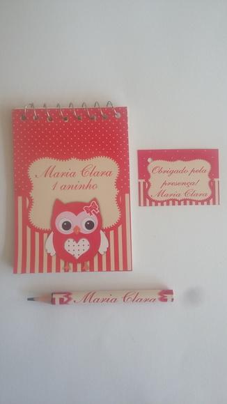 Bloquinho Personalizado com Lápis Corujinha