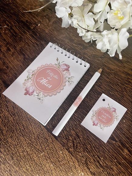 Bloquinho Personalizado com Lápis Dia das Mães