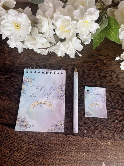 Bloquinho Personalizado com Lápis Dia das Mães