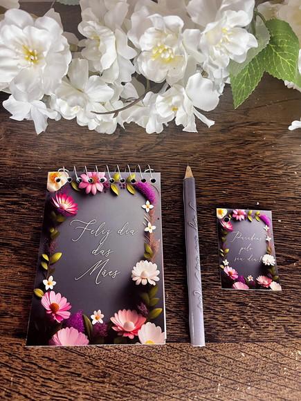 Bloquinho Personalizado com Lápis Dia das Mães