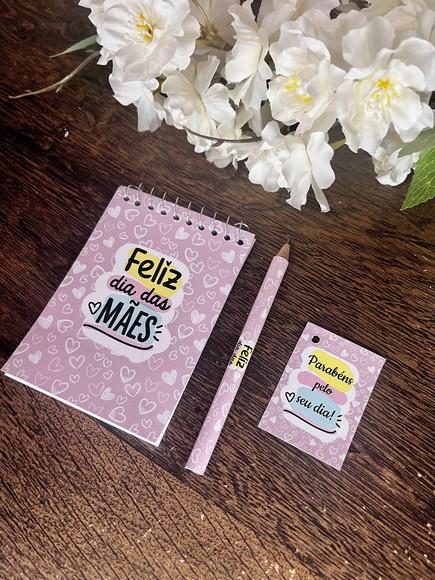 Bloquinho Personalizado com Lápis Dia das Mães