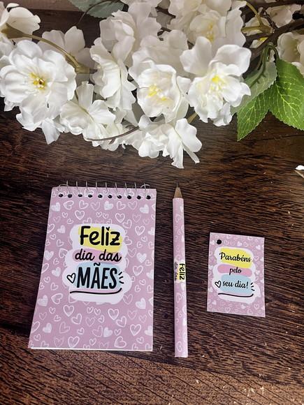 Bloquinho Personalizado com Lápis Dia das Mães