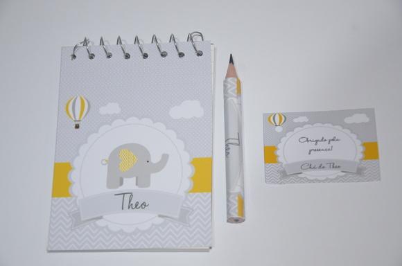 Bloquinho Personalizado com Lápis Elefantinho
