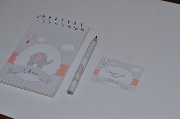 Bloquinho Personalizado com Lápis Elefantinho