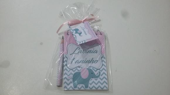 Bloquinho Personalizado com Lápis Elefantinho