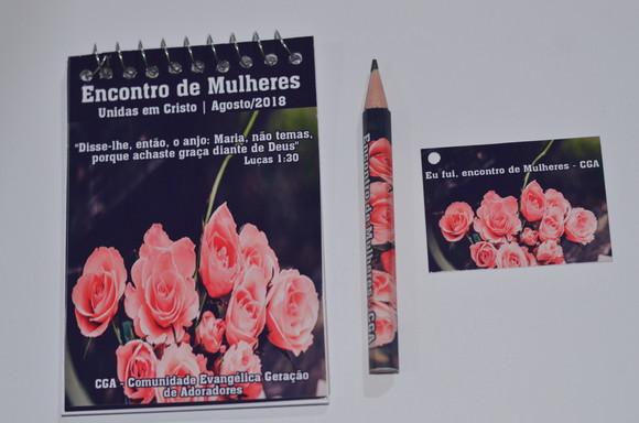 Bloquinho Personalizado com Lápis Encontro de Mulheres