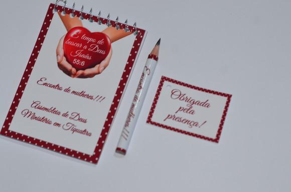 Bloquinho Personalizado com Lápis Encontro de Mulheres