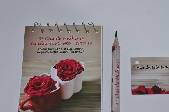 Bloquinho Personalizado com Lápis Encontro de Mulheres