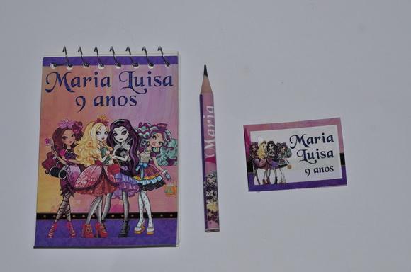 Bloquinho Personalizado com Lápis Ever After High