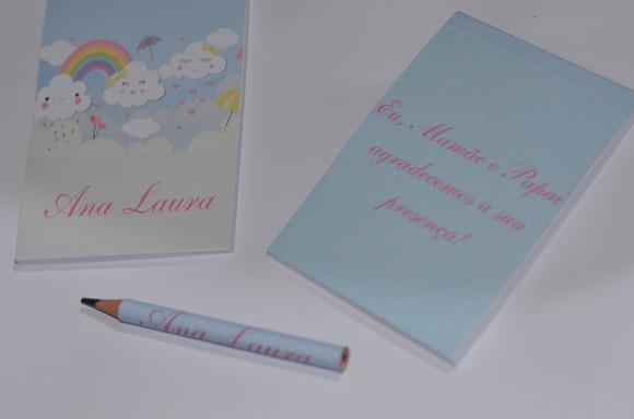 Bloquinho Personalizado com Lápis Floral