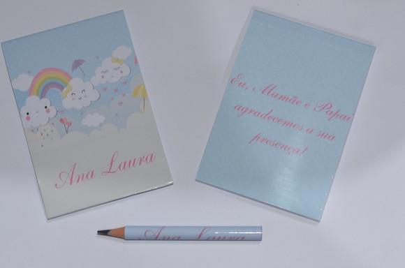 Bloquinho Personalizado com Lápis Floral