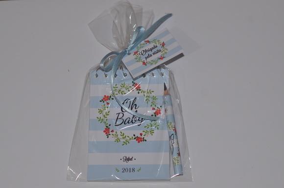 Bloquinho Personalizado com Lápis Floral