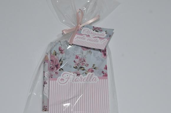Bloquinho Personalizado com Lápis Floral