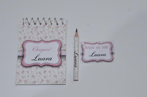 Bloquinho Personalizado com Lápis Floral