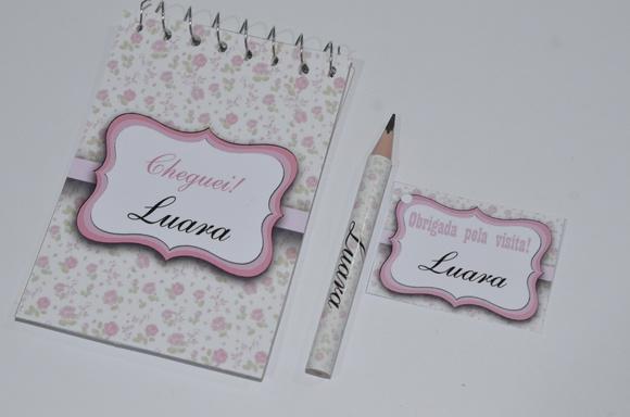 Bloquinho Personalizado com Lápis Floral