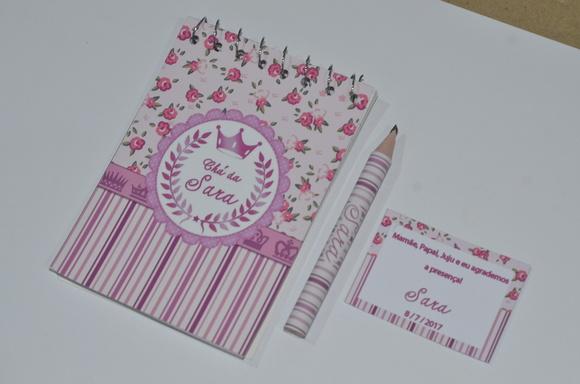 Bloquinho Personalizado com Lápis Floral