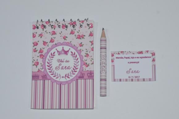 Bloquinho Personalizado com Lápis Floral