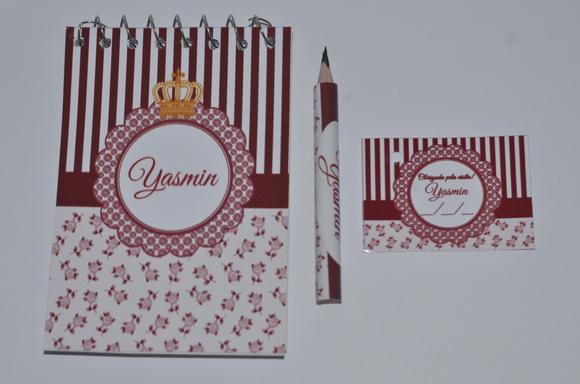 Bloquinho Personalizado com Lápis Floral