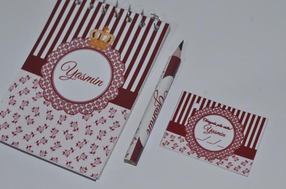 Bloquinho Personalizado com Lápis Floral