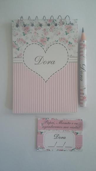 Bloquinho Personalizado com Lápis Floral