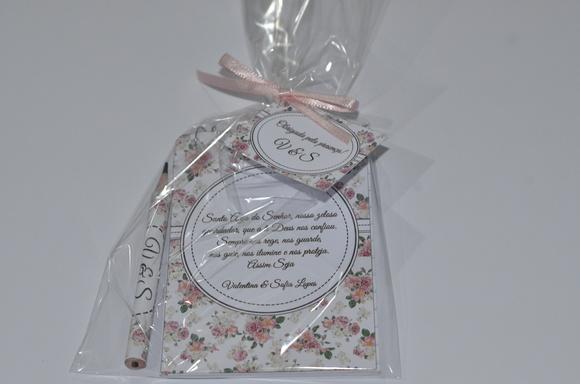 Bloquinho Personalizado com Lápis Floral