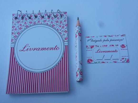 Bloquinho Personalizado com Lápis Floral