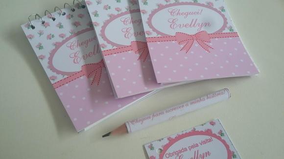 Bloquinho Personalizado com Lápis Floral