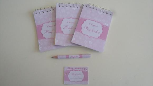 Bloquinho Personalizado com Lápis Floral