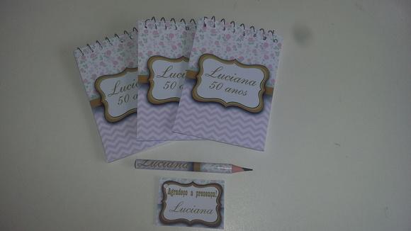 Bloquinho Personalizado com Lápis Floral