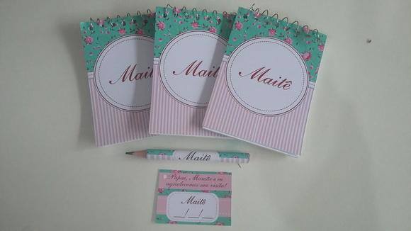 Bloquinho Personalizado com Lápis Floral