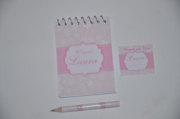 Bloquinho Personalizado com Lápis Floral