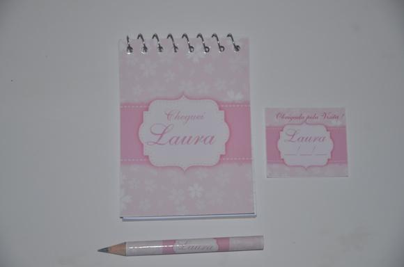 Bloquinho Personalizado com Lápis Floral