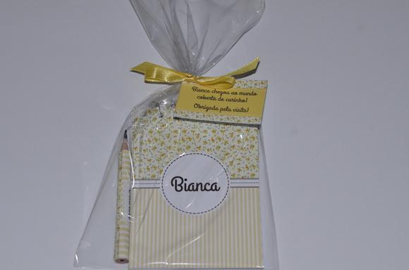 Bloquinho Personalizado com Lápis Floral Amarelo