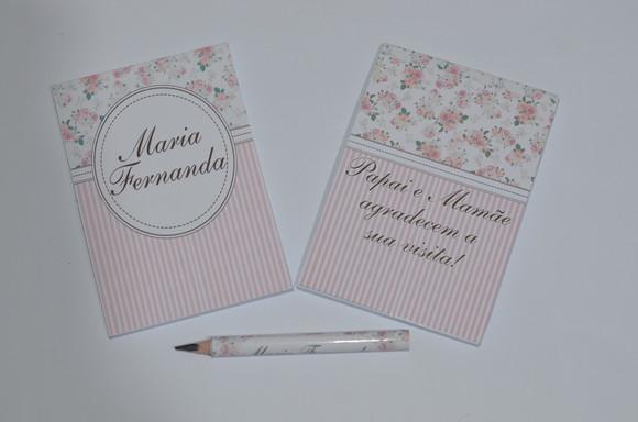 Bloquinho Personalizado com Lápis Floral Atacado