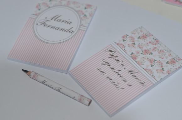 Bloquinho Personalizado com Lápis Floral Atacado