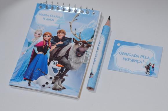 Bloquinho Personalizado com Lápis Frozen