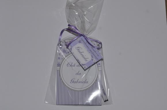 Bloquinho Personalizado com Lápis Floral Lilas