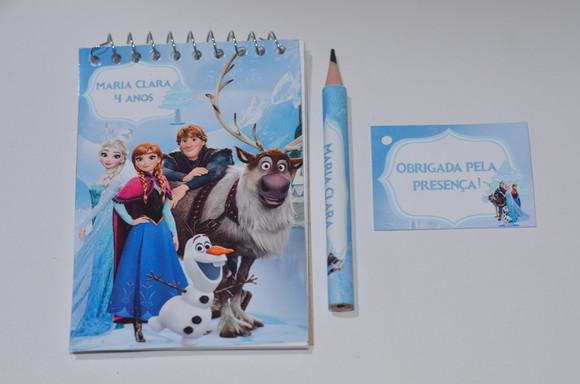Bloquinho Personalizado com Lápis Frozen