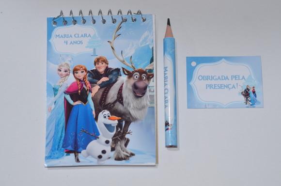 Bloquinho Personalizado com Lápis Frozen