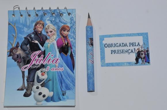 Bloquinho Personalizado com Lápis Frozen